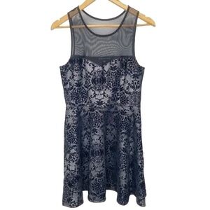 Three Pink Hearts Black Brocade Dress Sz L (Juniors)